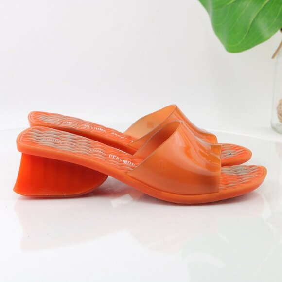 Melissa Opening Ceremony Womens Ladii Sandal Size 7 Coral Slide Mule Block Heel - Picture 1 of 12